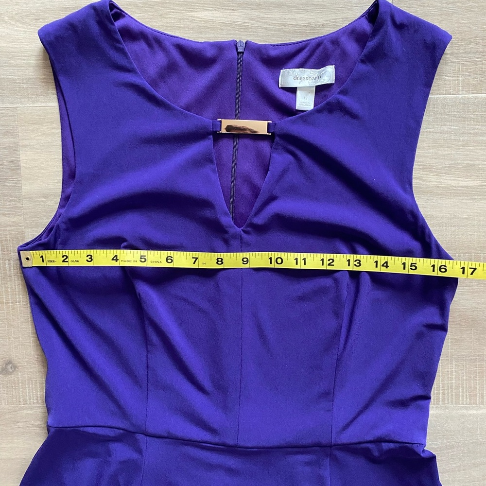 Dress Barn Women’s Sleeveless Dress with Decorative Neckline - Picture 4 of 5